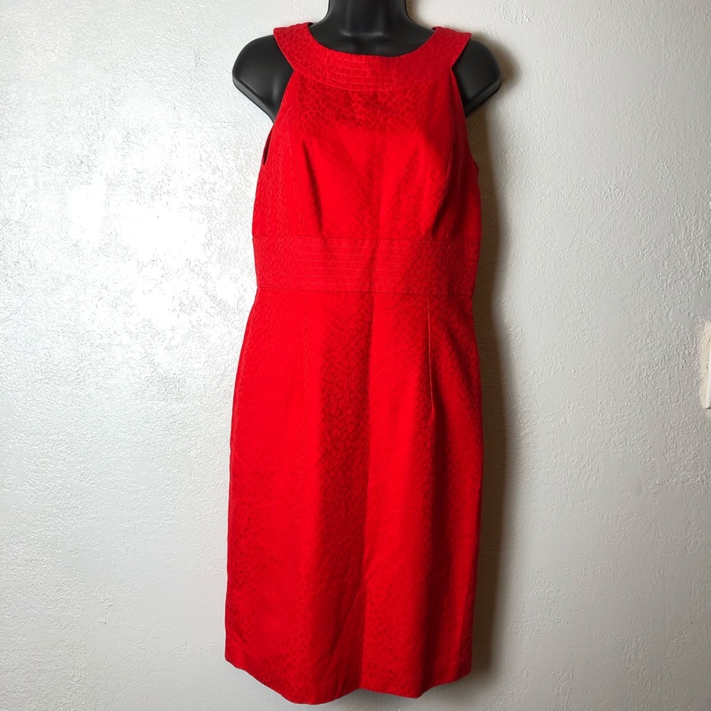 MUSE Grecian neck line Red Textured Dress Sz 6 - Picture 1 of 10